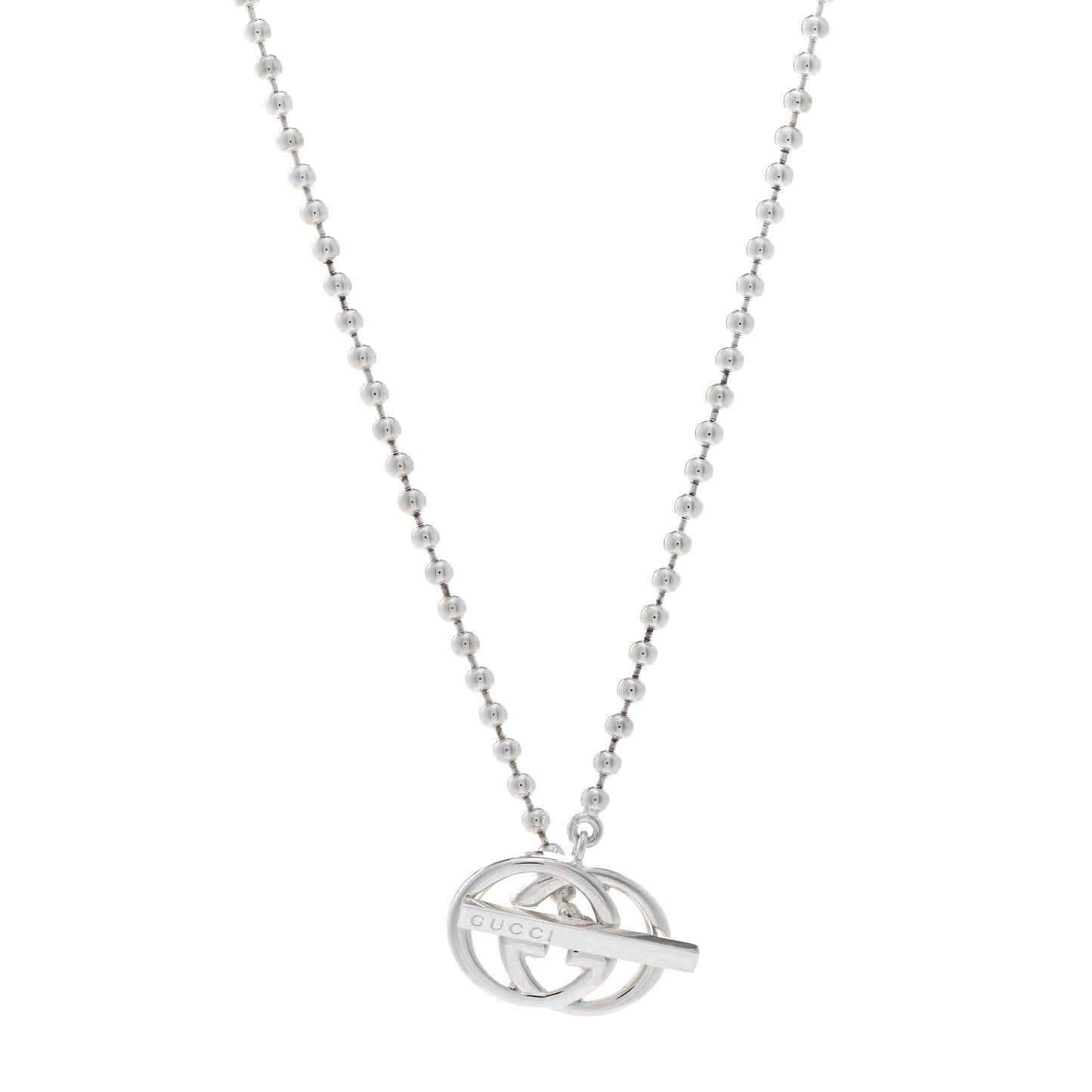 Sterling Silver Interlocking G Brit Toggle Necklace