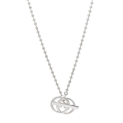 Gucci Sterling Silver Interlocking G Brit Toggle Necklace 1 of 4