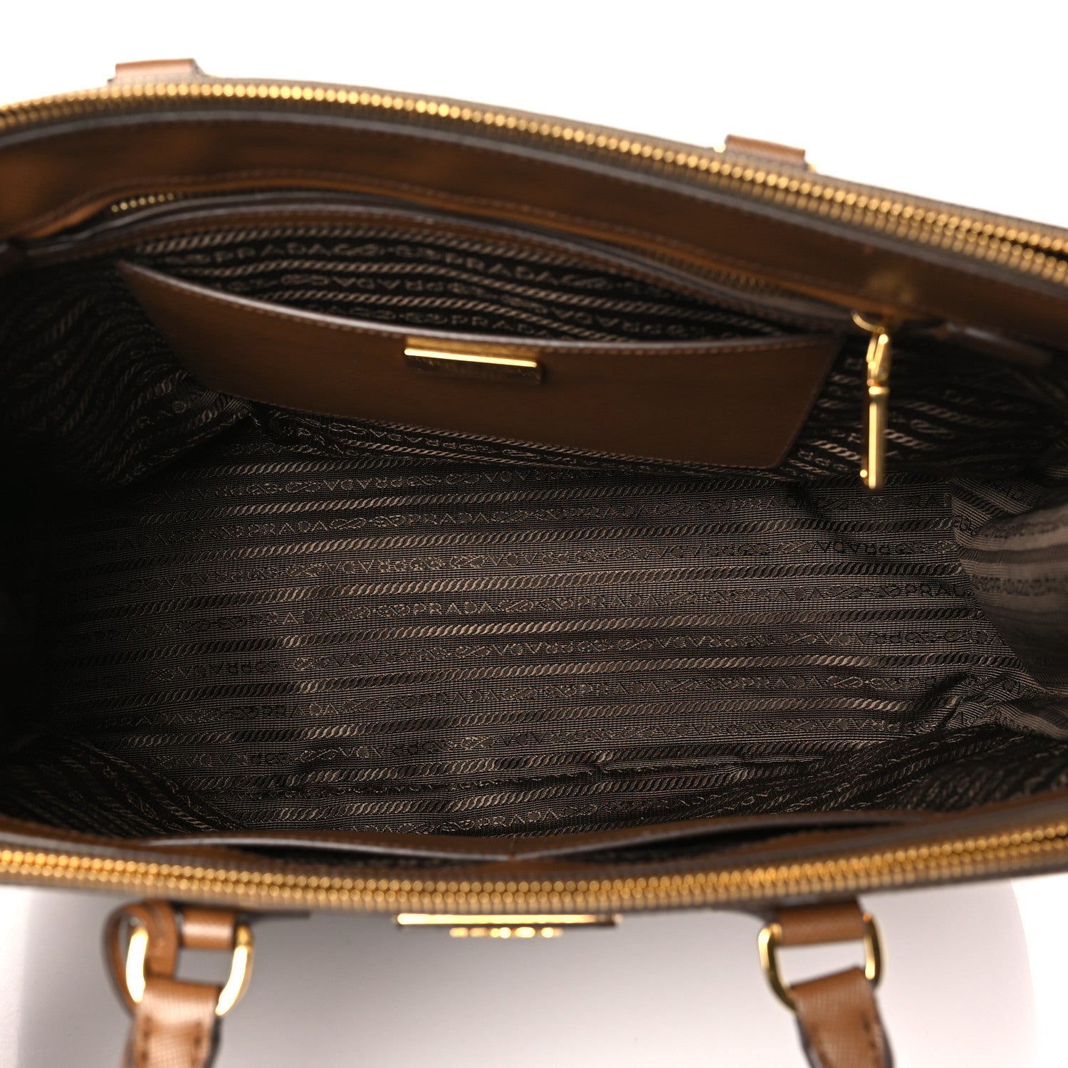 Prada Saffiano Lux Large Galleria Double Zip Tote Cannella 5 of 14