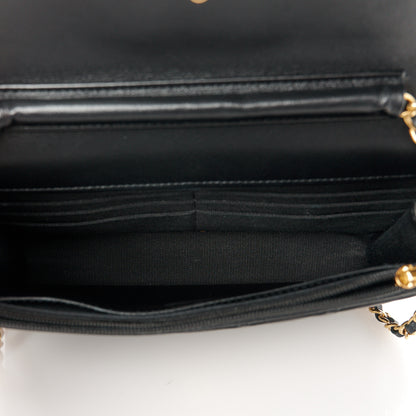 Chanel Lambskin Quilted Enamel Coco Casino Wallet On Chain WOC Black 5 of 12
