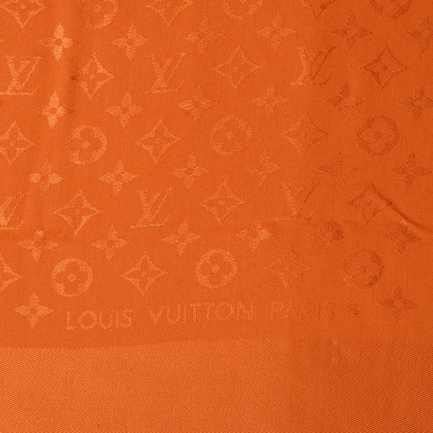 Wool Silk Monogram Shawl Orange