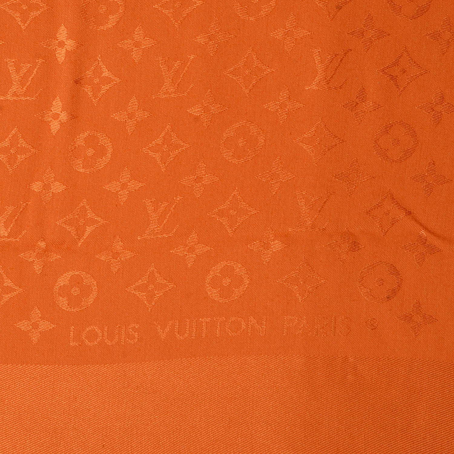 Louis Vuitton Wool Silk Monogram Shawl Orange 4 of 5