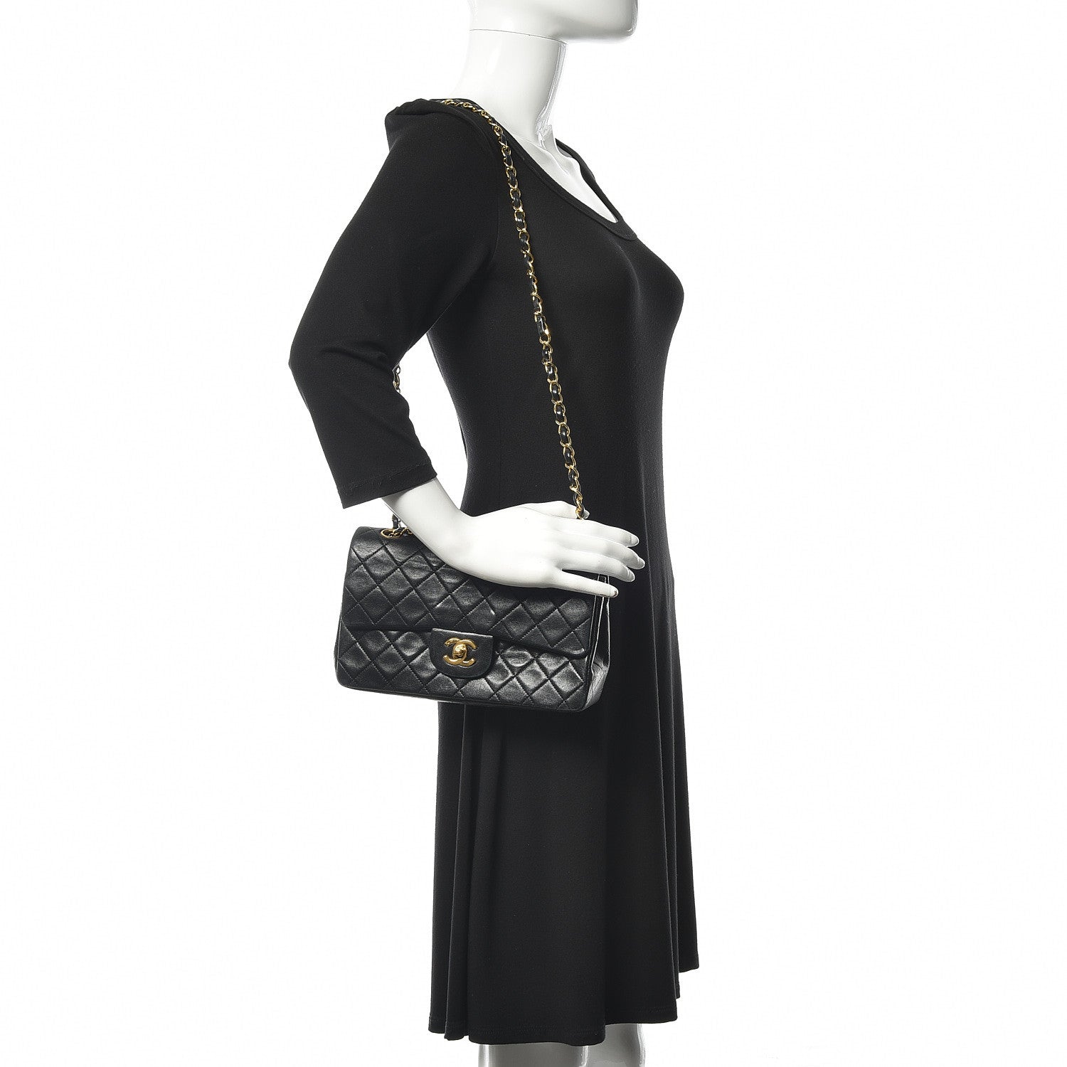 Chanel Lambskin Quilted Small Double Flap Black 2 of 19