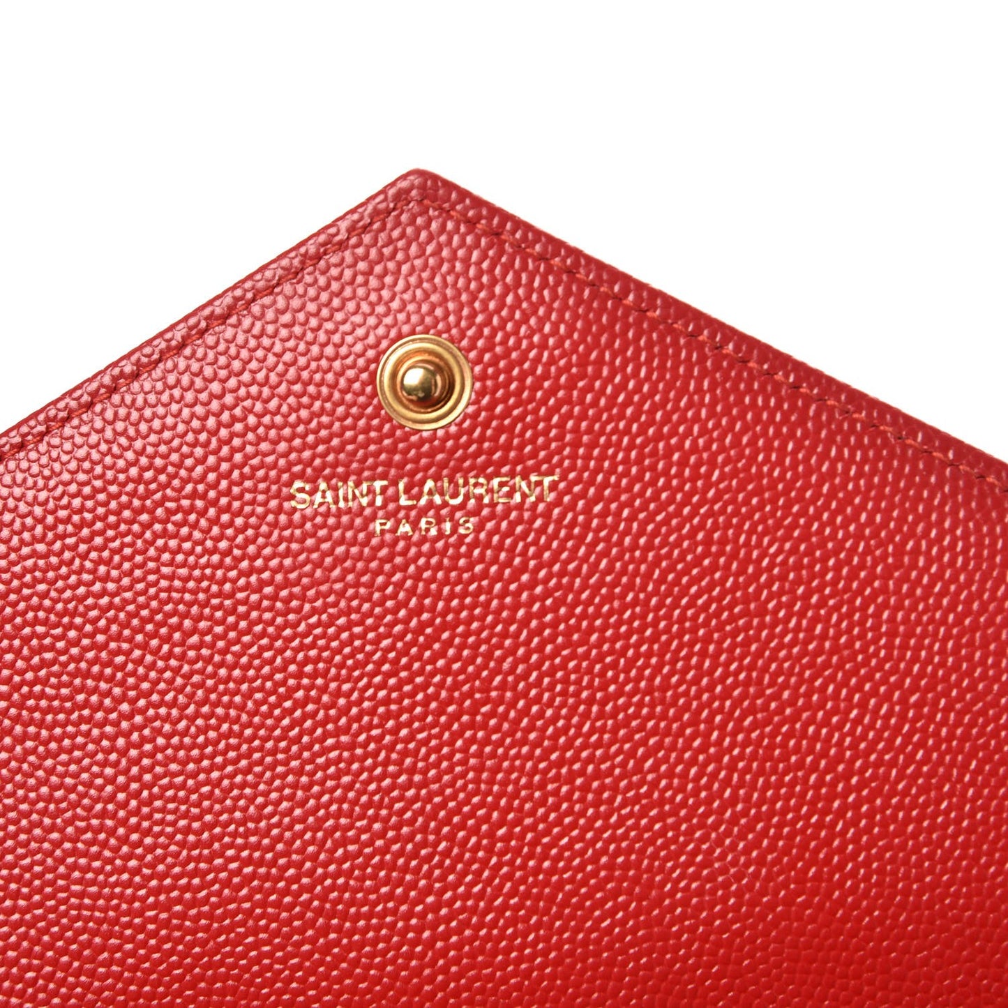 Grain De Poudre Matelasse Chevron Monogram Chain Wallet New Red
