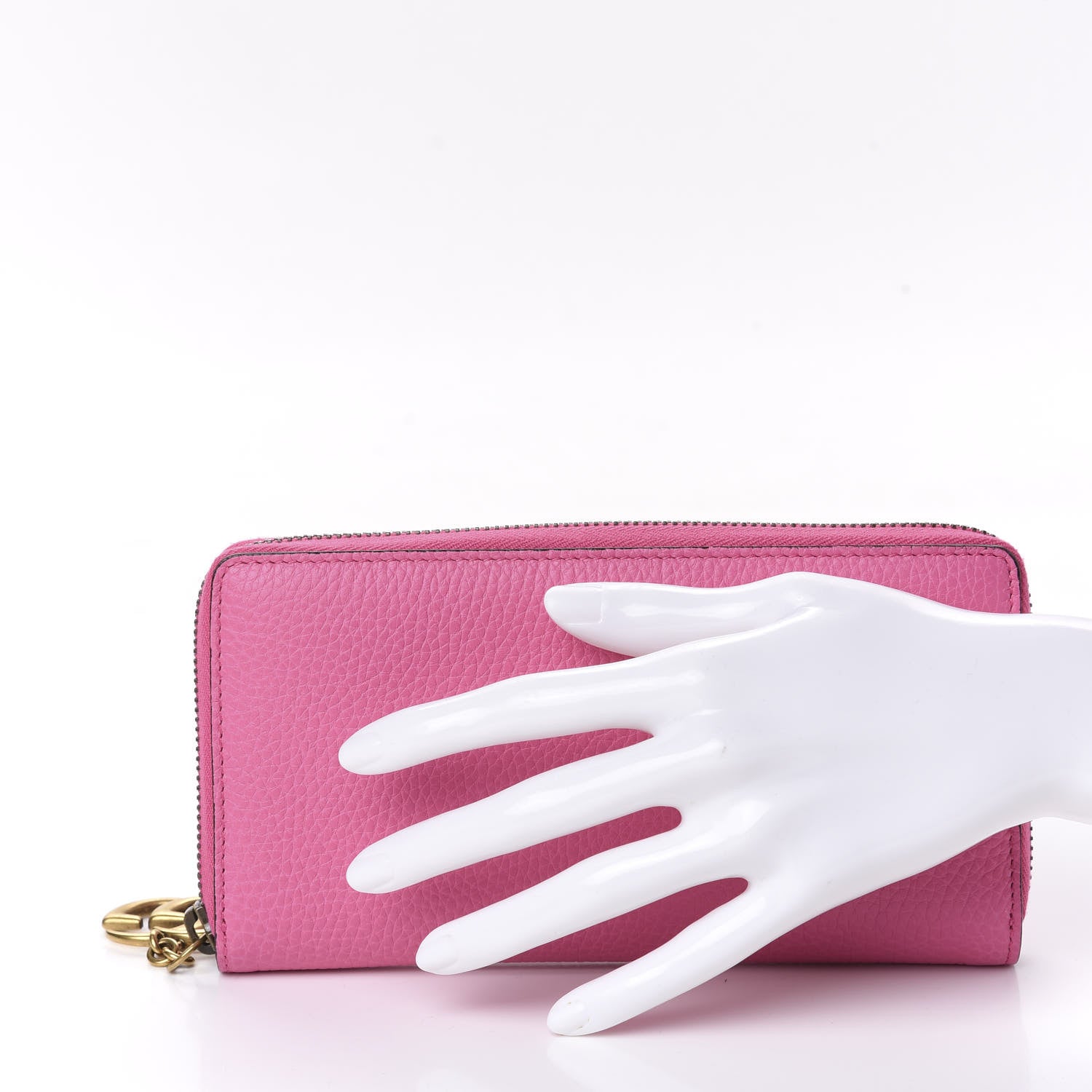 Gucci Cellarius Calfskin GG Marmont Charm Zip Around Wallet Pink Tropical Flower 2 of 8