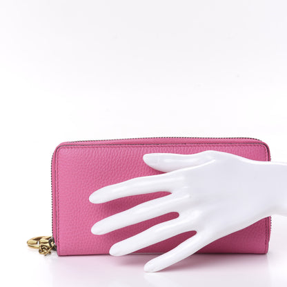 Gucci Cellarius Calfskin GG Marmont Charm Zip Around Wallet Pink Tropical Flower 2 of 8