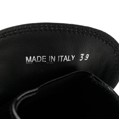 Prada Spazzolato Metal Triangle Logo 50mm Loafers 39 Black 8 of 10