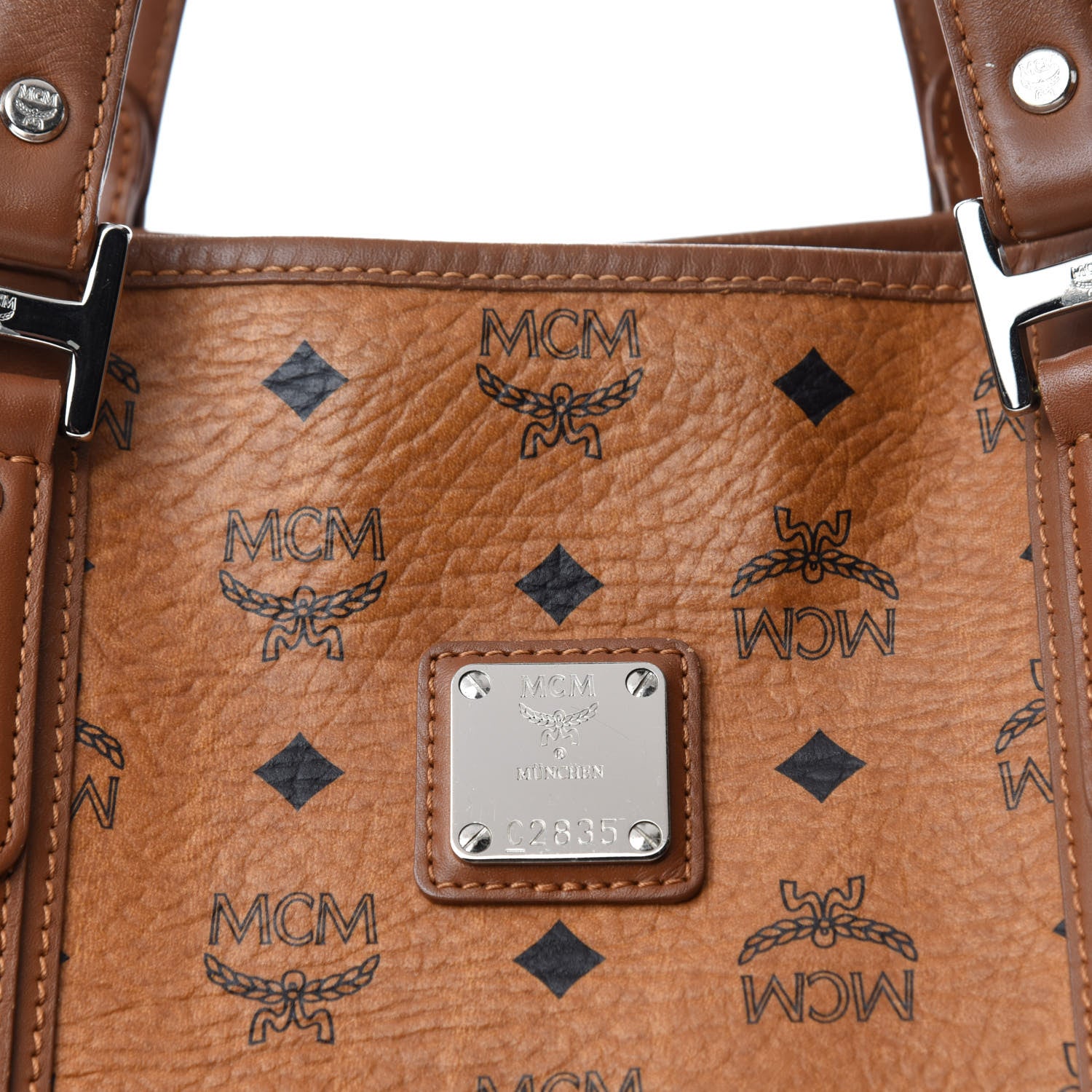 MCM Visetos Shopping Tote Cognac 16 of 16