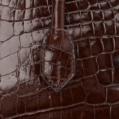 Hermes Shiny Niloticus Crocodile Birkin 25 Miel 8 of 41