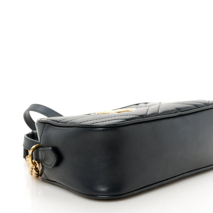 Gucci Calfskin Matelasse Small GG Marmont Chain Shoulder Bag Black 9 of 11