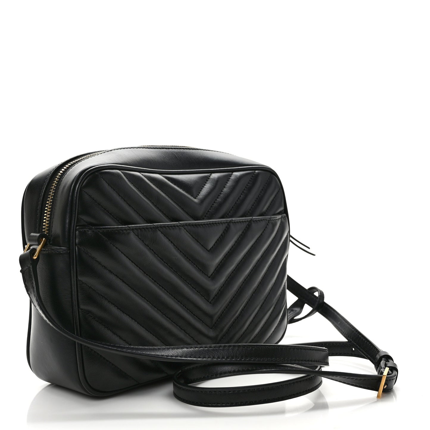 Calfskin Matelasse Monogram Lou Camera Bag Black