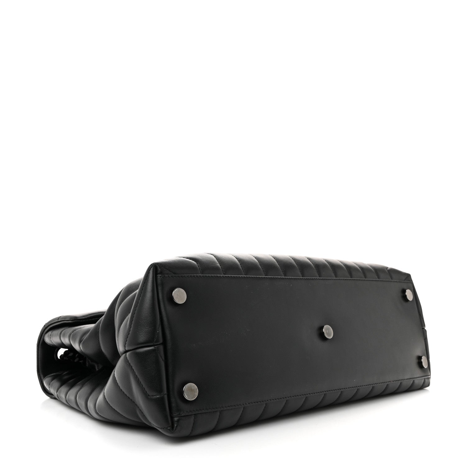 Saint Laurent Calfskin Y Quilted Monogram Monochrome Large Loulou Chain Satchel Black 4 of 13