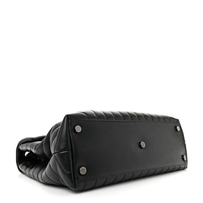 Saint Laurent Calfskin Y Quilted Monogram Monochrome Large Loulou Chain Satchel Black 4 of 13