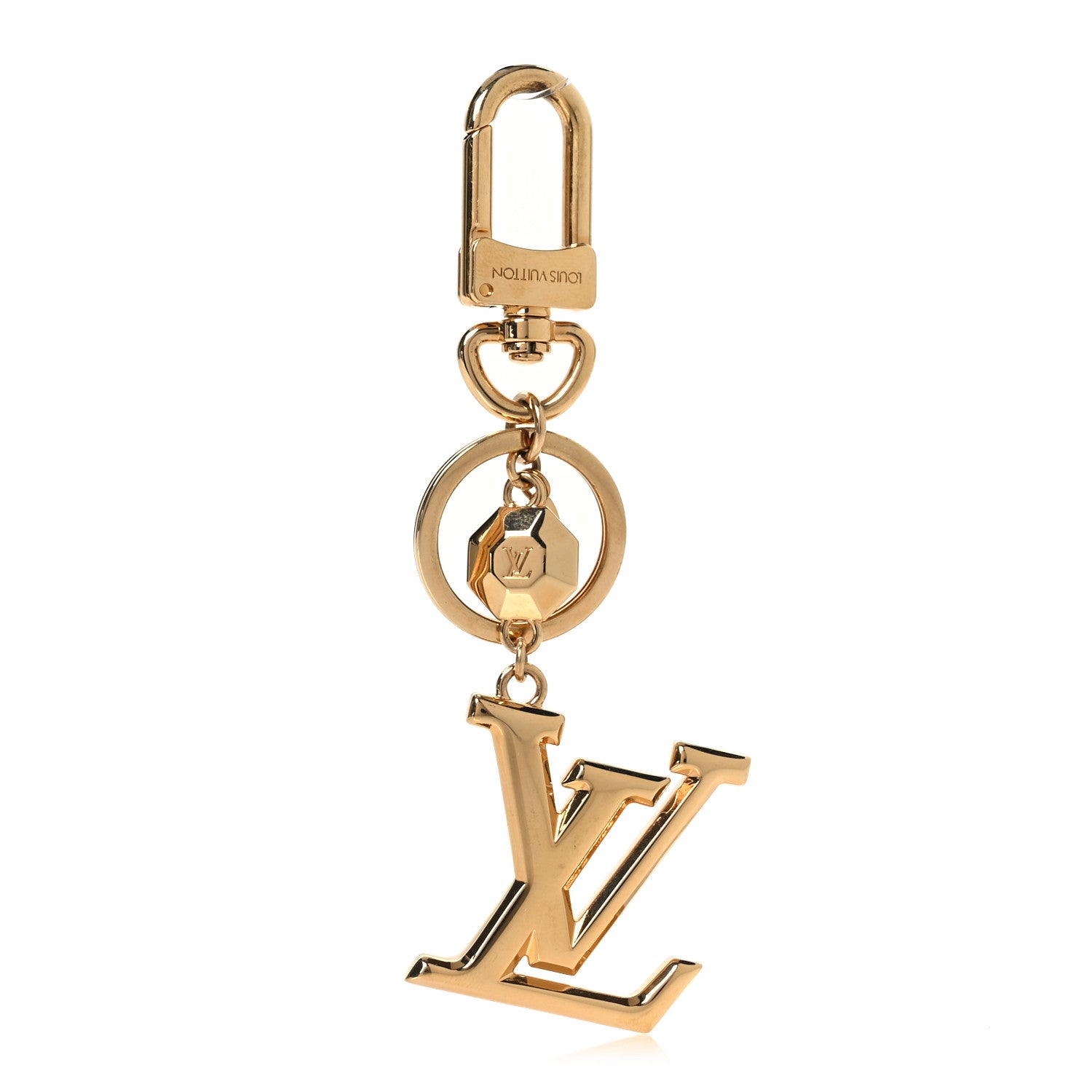 Louis Vuitton LV Facettes Bag Charm Key Holder Gold 1 of 4