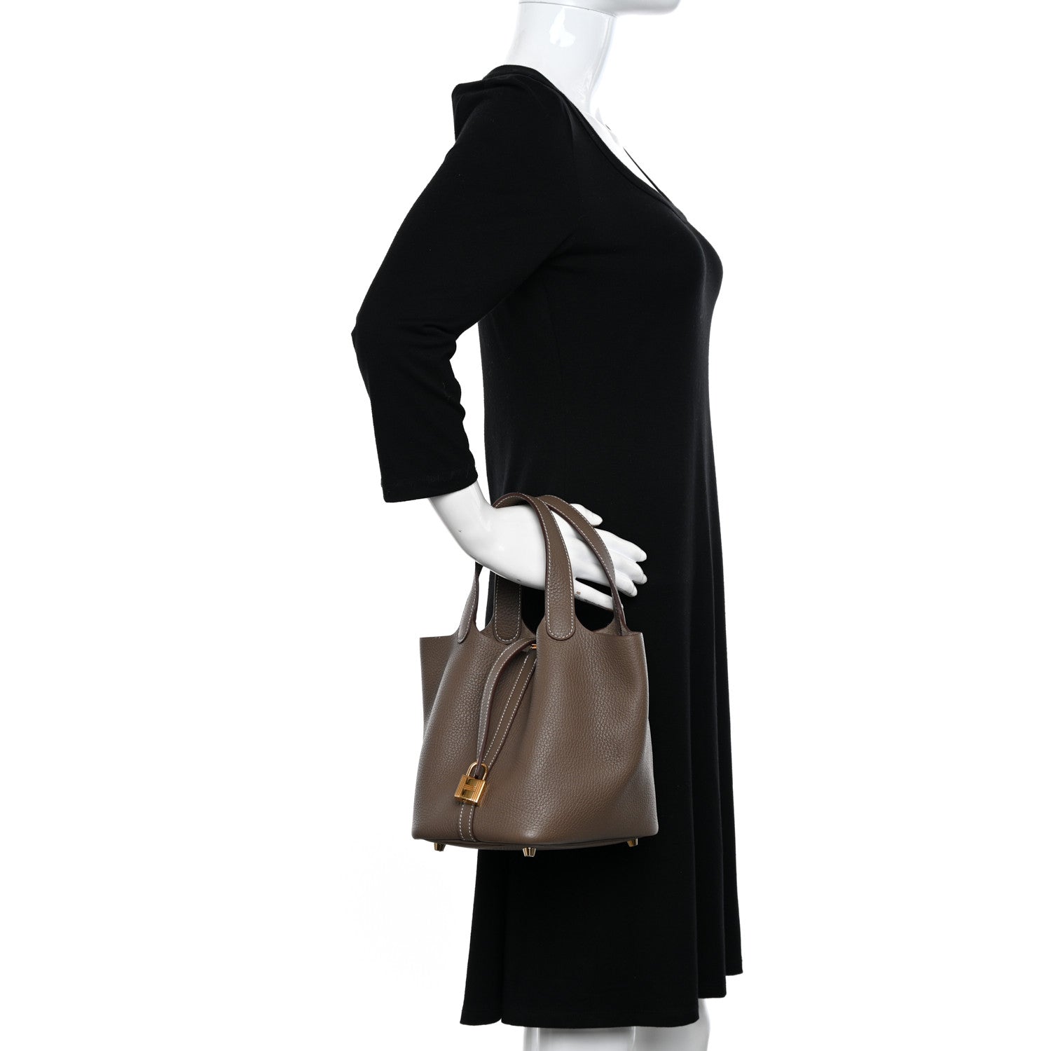 Hermes Taurillon Clemence Picotin Lock 18 PM Etoupe 3 of 11