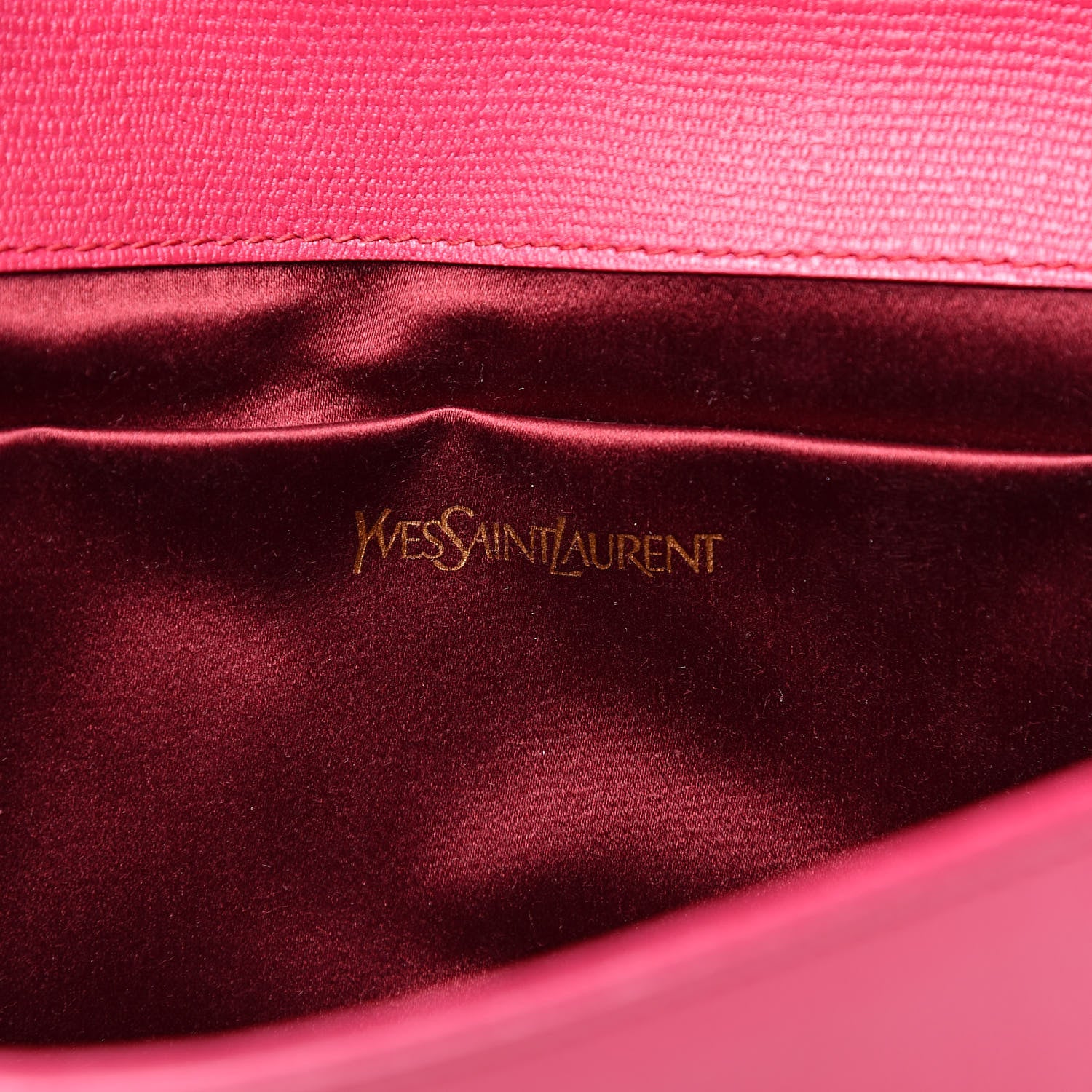 Saint Laurent Textured Calfskin Y Ligne Clutch Fuchsia 6 of 10
