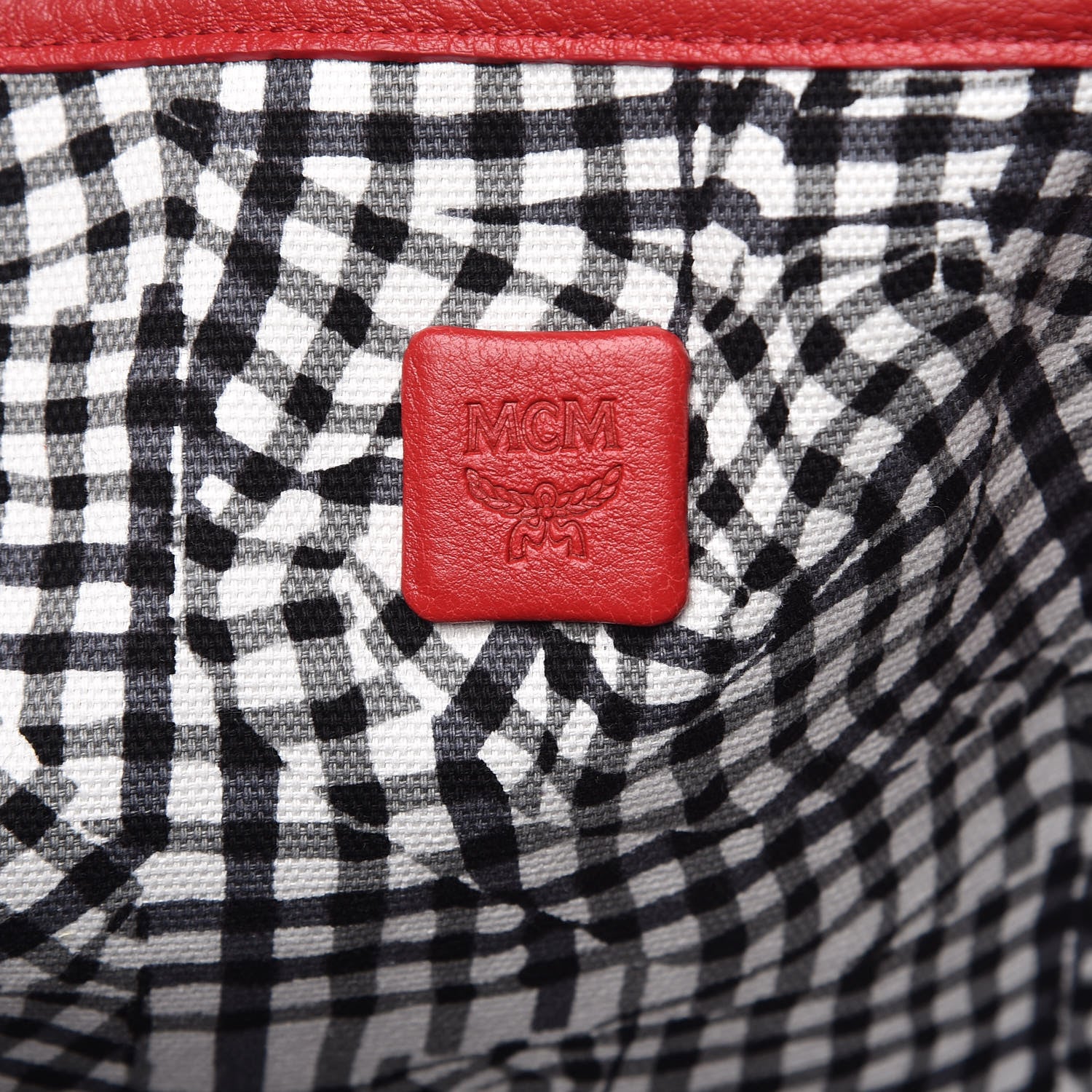 MCM Visetos Medium Liz Reversible Shopper Tote Ruby Red 11 of 14