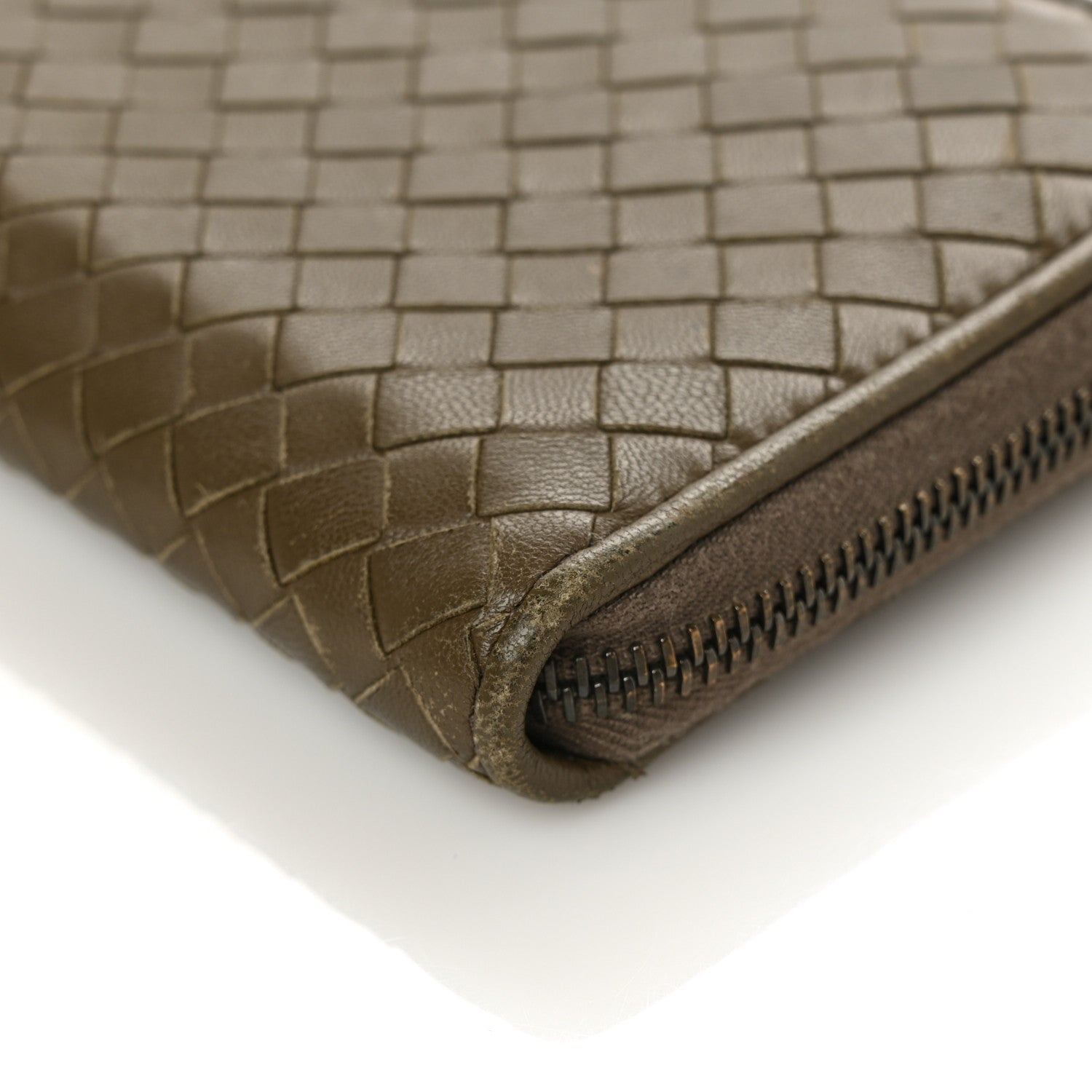Bottega Veneta Nappa Intrecciato Zip Around Wallet Mud 10 of 11