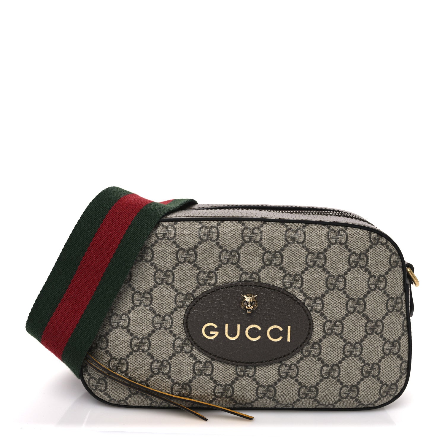 Gucci GG Supreme Monogram Web Neo Vintage Shoulder Bag Beige New Acero Crop 1 of 10