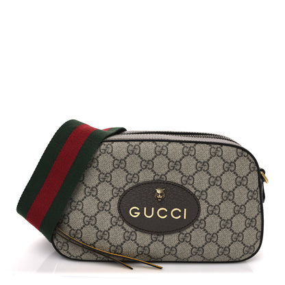 Gucci GG Supreme Monogram Web Neo Vintage Shoulder Bag Beige New Acero Crop 1 of 10