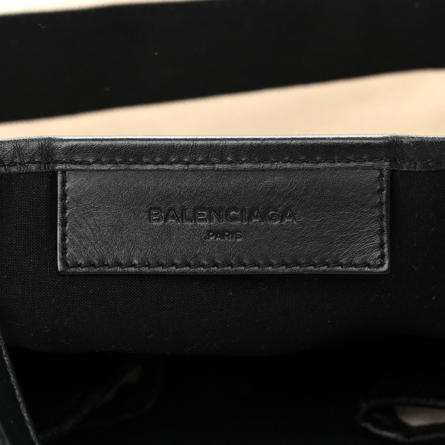 Balenciaga Cotton Canvas Calfskin M Navy Cabas Natural Black 7 of 18