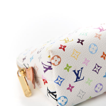 Louis Vuitton Monogram Multicolor Cosmetic Pouch White Litchi 6 of 9