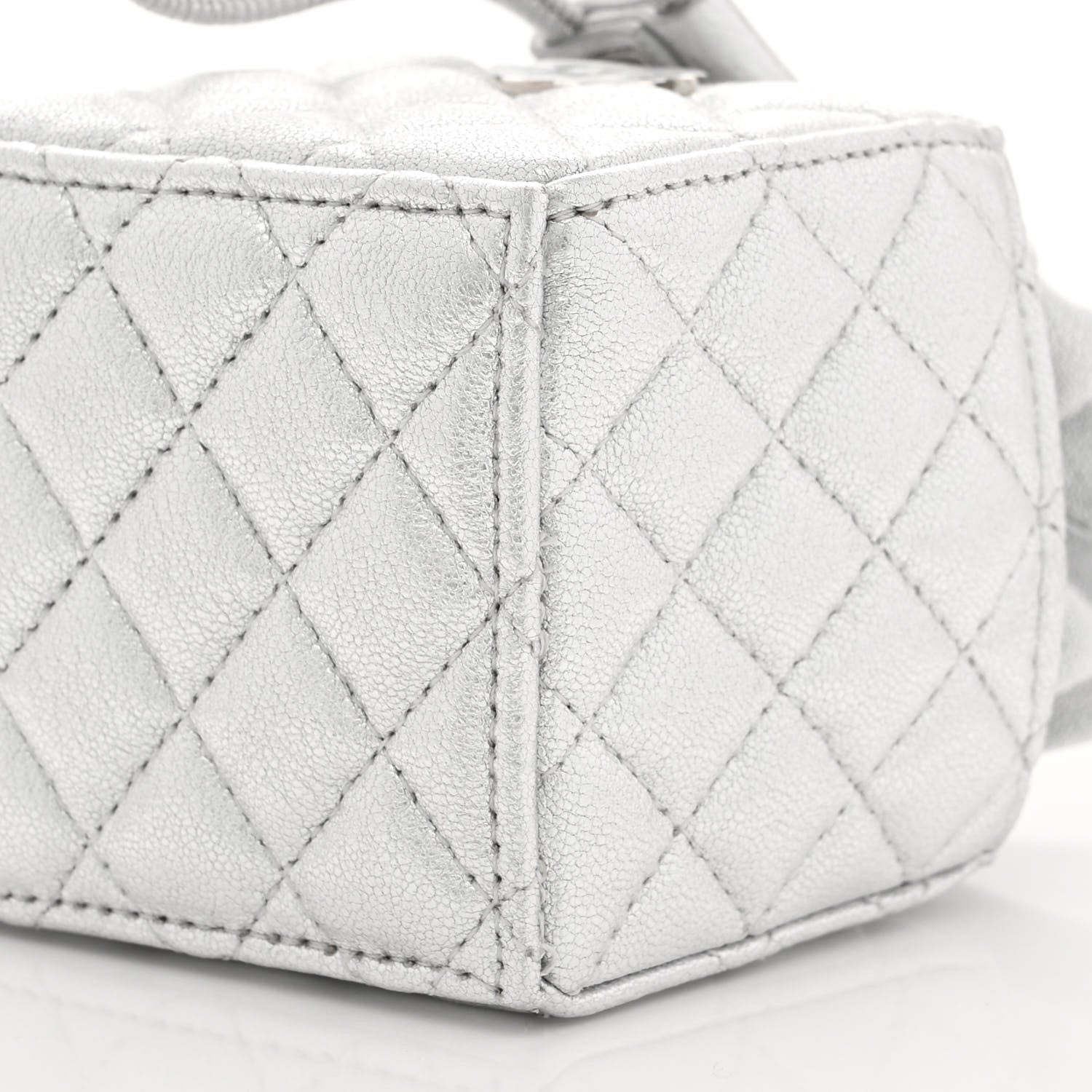 Chanel Metallic Caviar Quilted Mini Drawstring Bucket Bag Silver 10 of 11