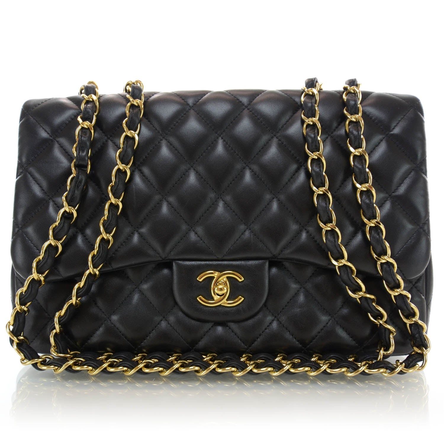 Chanel Lambskin Jumbo Single Flap Black 1 of 10