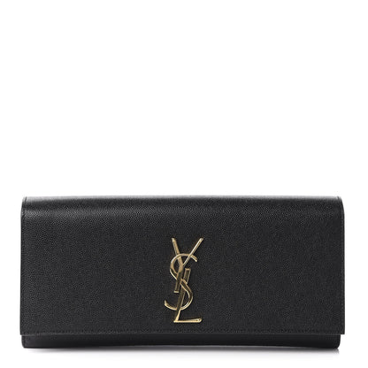 Saint Laurent Grain De Poudre Monogram Cassandre Clutch Black 1 of 10