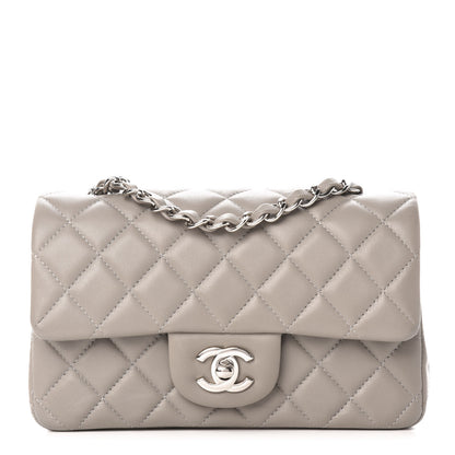 Chanel Lambskin Quilted Mini Rectangular Flap Grey 1 of 11