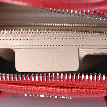 Givenchy Calfskin Crocodile Embossed Small Antigona Red 6 of 11