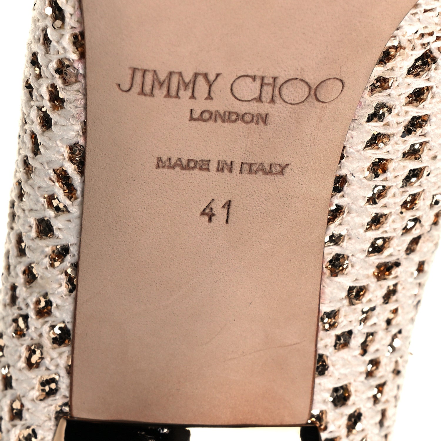 Jimmy Choo Metallic Crochet Glitter Abel 100 Pumps 41 Off White 7 of 8