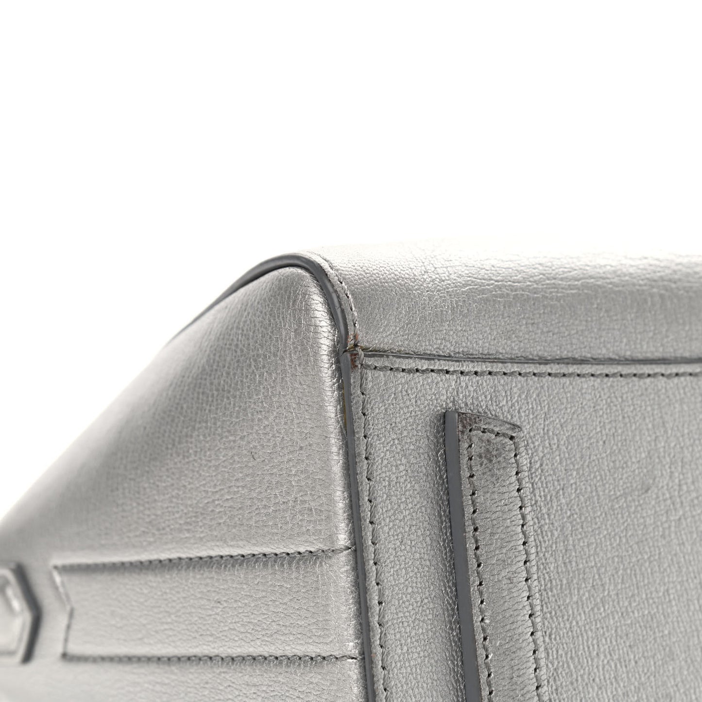 Metallic Sugar Goatskin Mini Antigona Silver