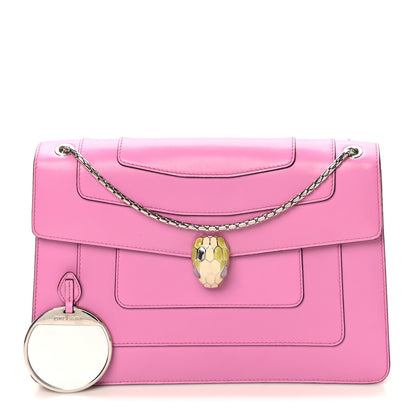 Bulgari Calfskin Serpenti Forever Shoulder Bag Pink 3 of 11