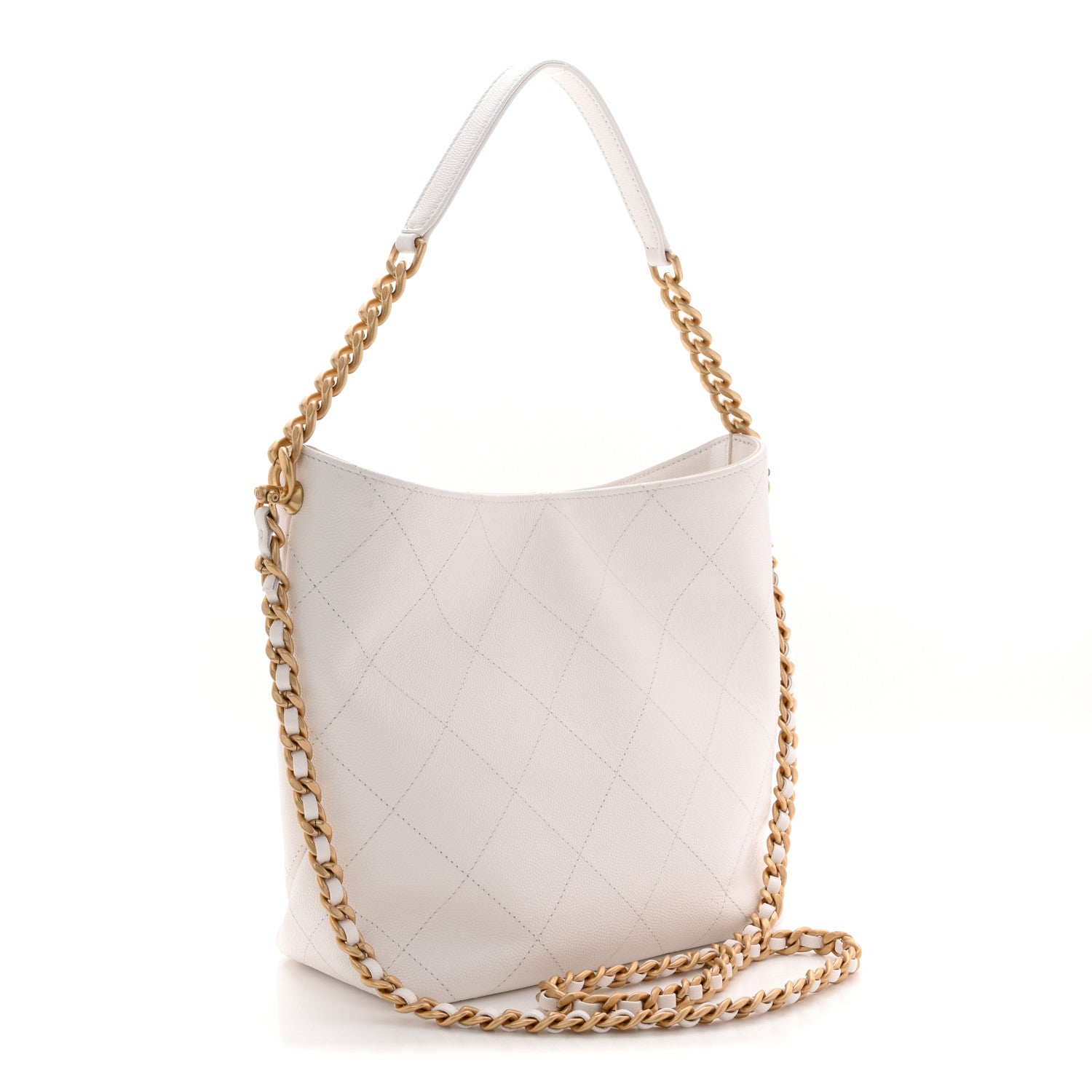 Chanel Caviar Quilted Hobo White 4 of 11