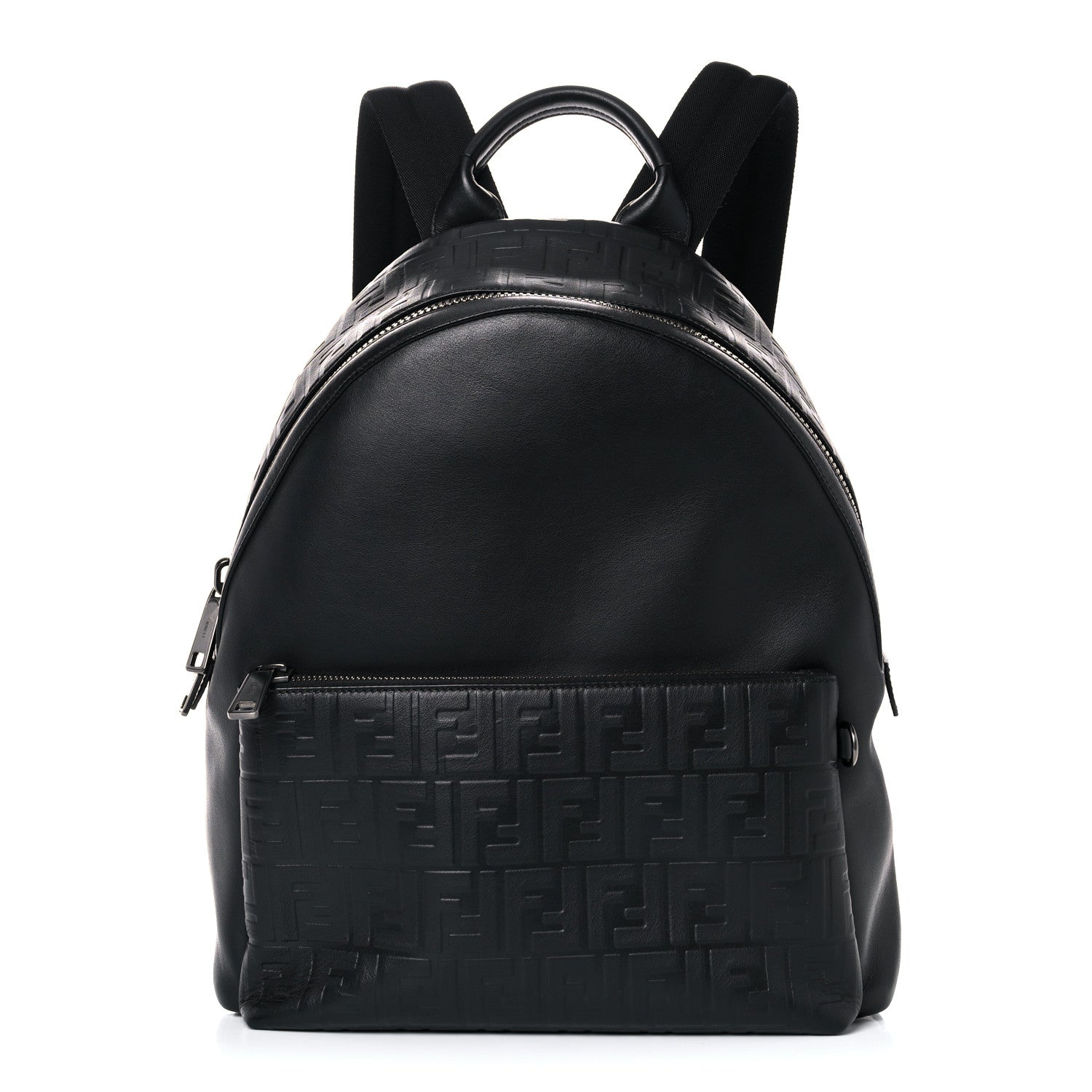 Fendi Vitello Grace FF 1974 Embossed Backpack Black 1 of 22