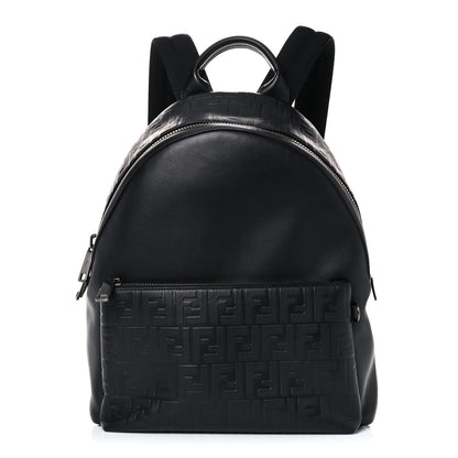Fendi Vitello Grace FF 1974 Embossed Backpack Black 1 of 22