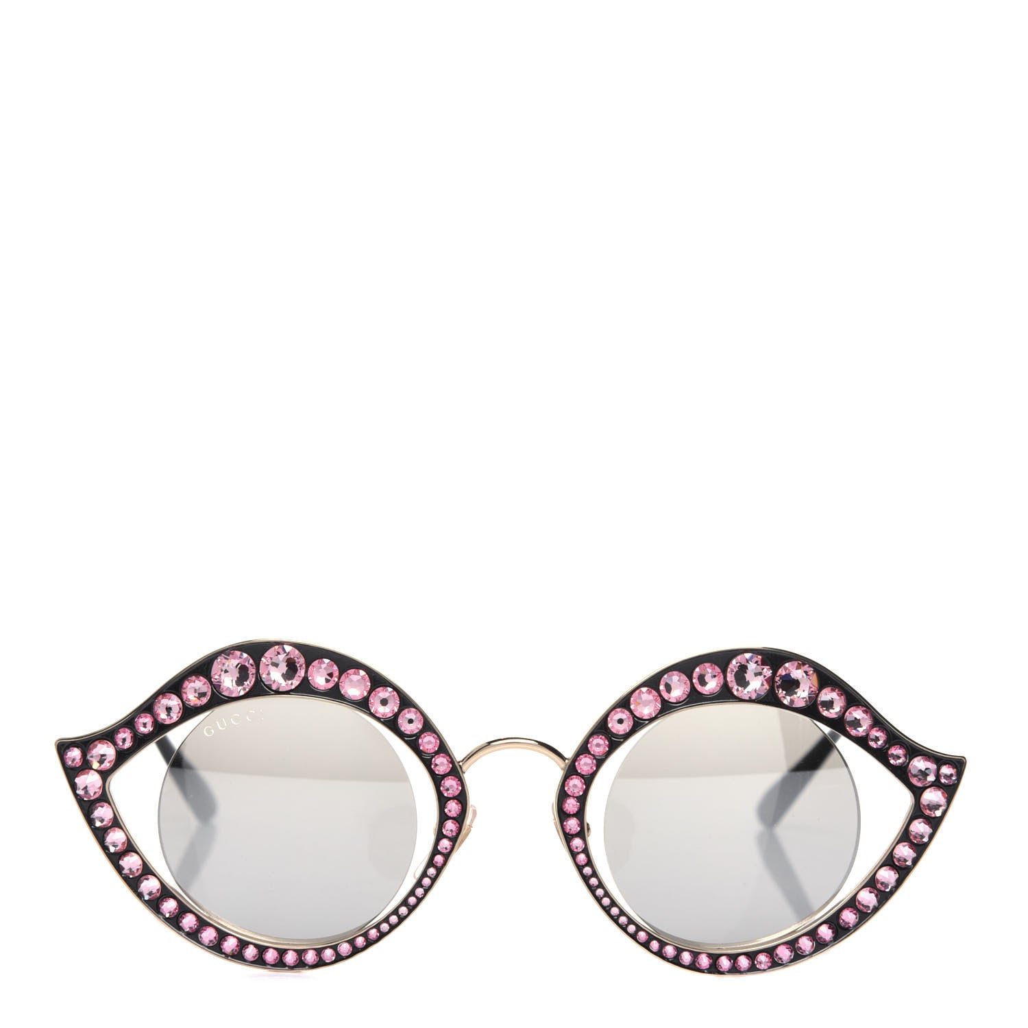 Gucci Metal Crystal Cat Eye Sunglasses GG0046S Pink 2 of 6