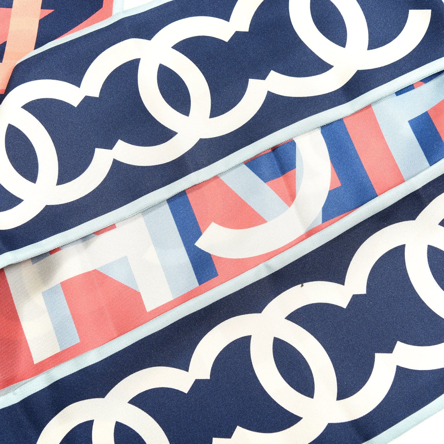Chanel Silk CC Slim Bandeau Scarf Navy 2 of 3