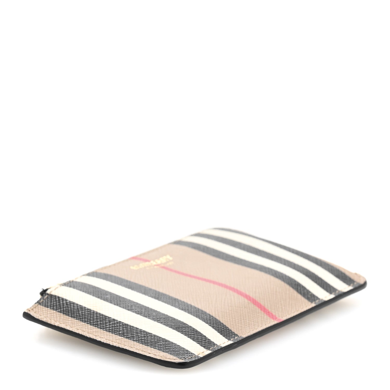 Burberry E-Canvas Calfskin Icon Stripe Zip Coin Case Archive Beige 4 of 11