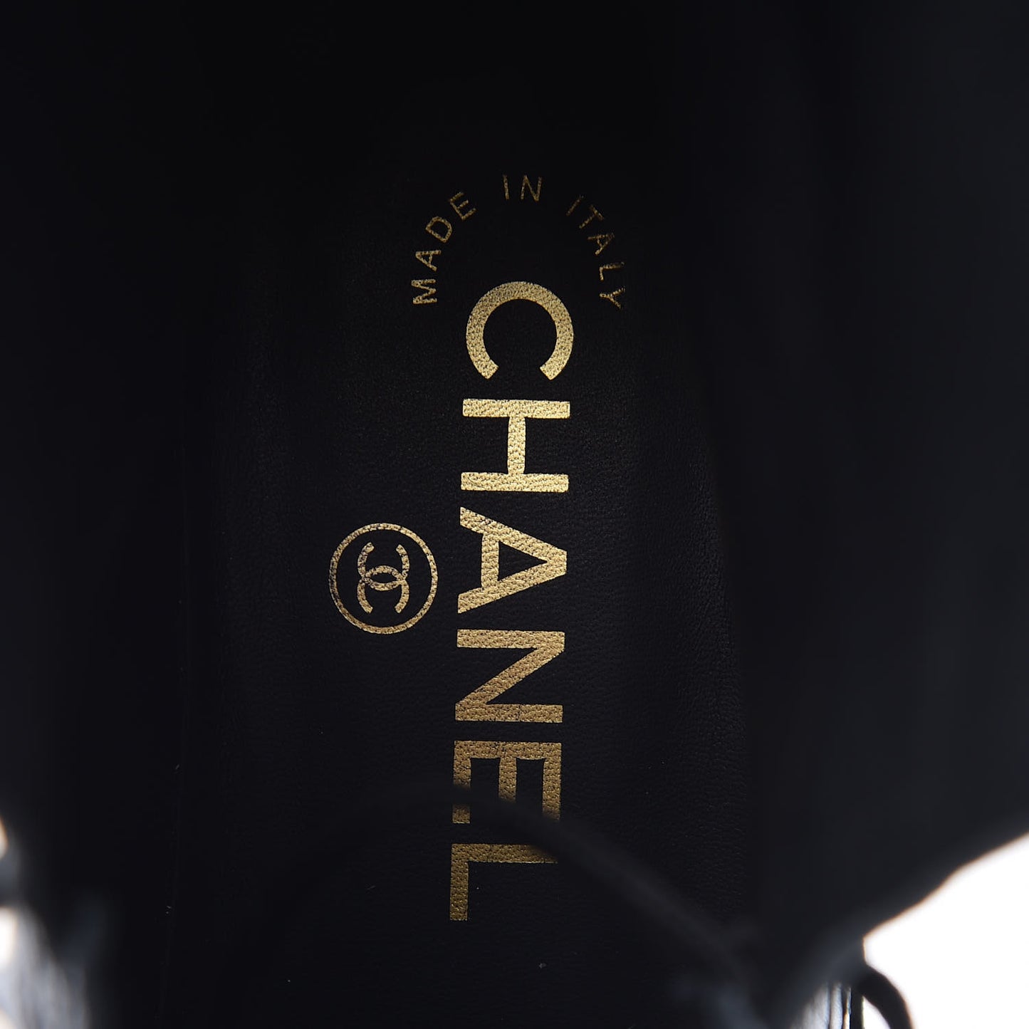 Calfskin CC Combat Boots 38.5 Black