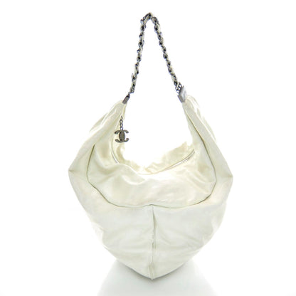 Chanel Lambskin Large Rock and Chain Hobo White 1 of 12