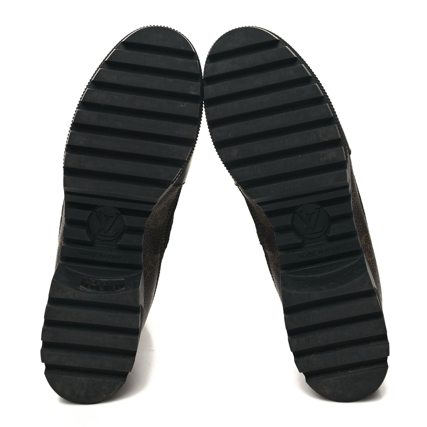 Suede Calfskin Monogram Laureate Platform Desert Boots 38.5 Black