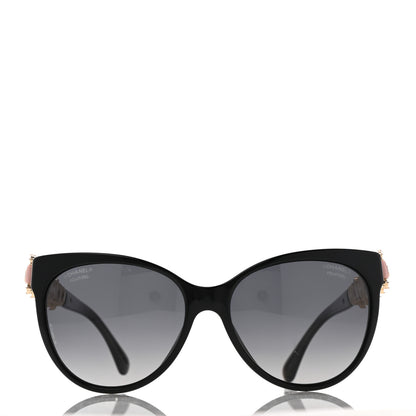 Chanel Cat Eye Pearl Sunglasses Black 2 of 7