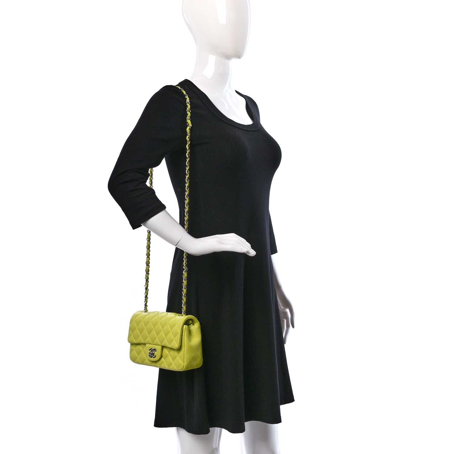 Chanel Lambskin Quilted Mini Rectangular Flap Yellow 2 of 11