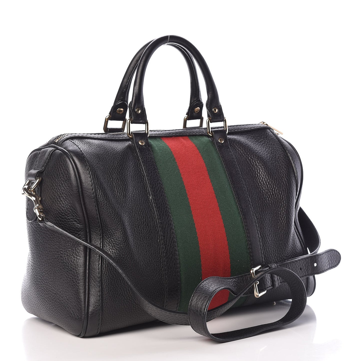 Calfskin Vintage Web Medium Boston Black