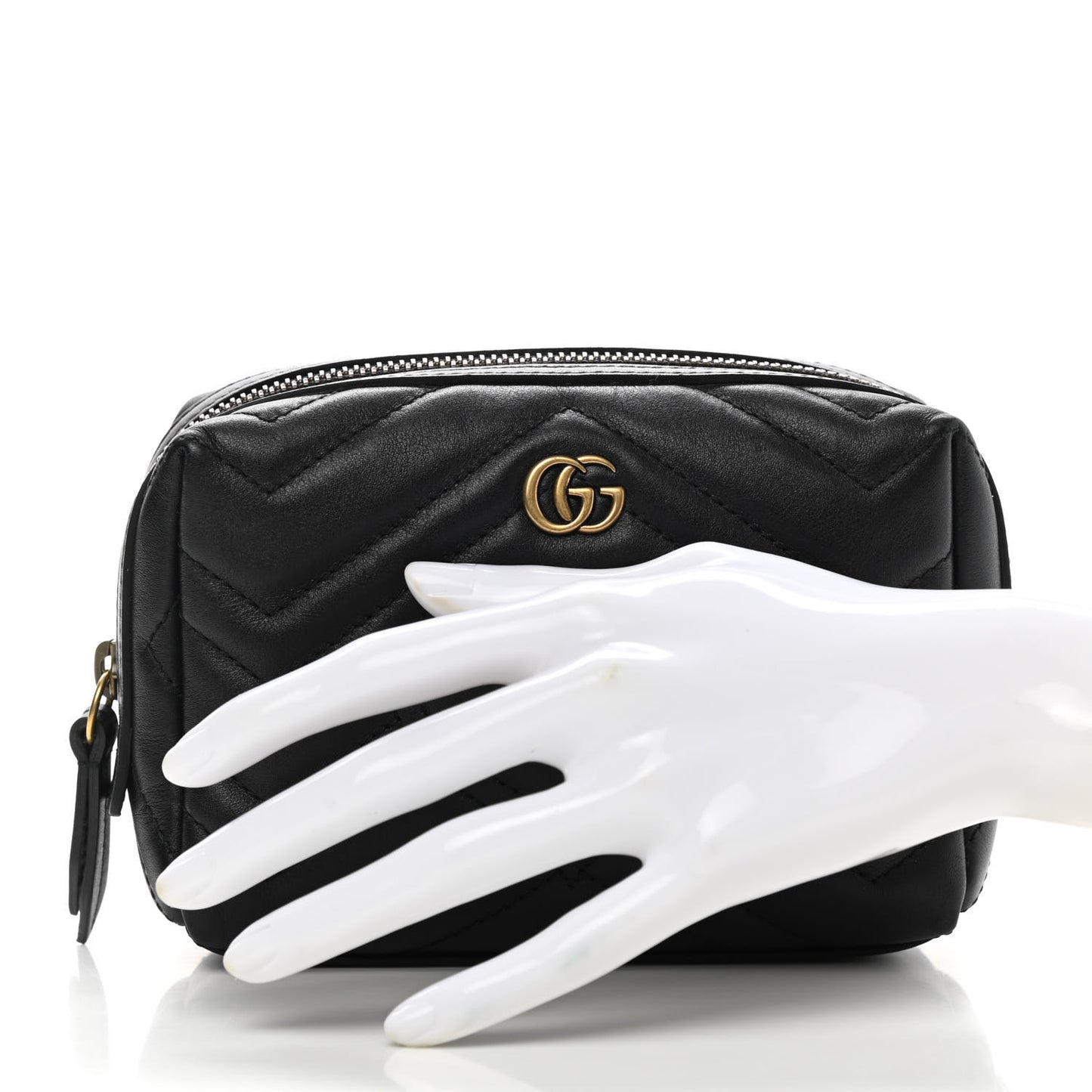 Calfskin Matelasse GG Marmont Cosmetic Case Black