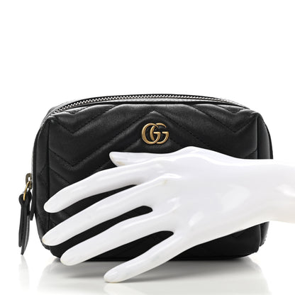 Gucci Calfskin Matelasse GG Marmont Cosmetic Case Black 2 of 9