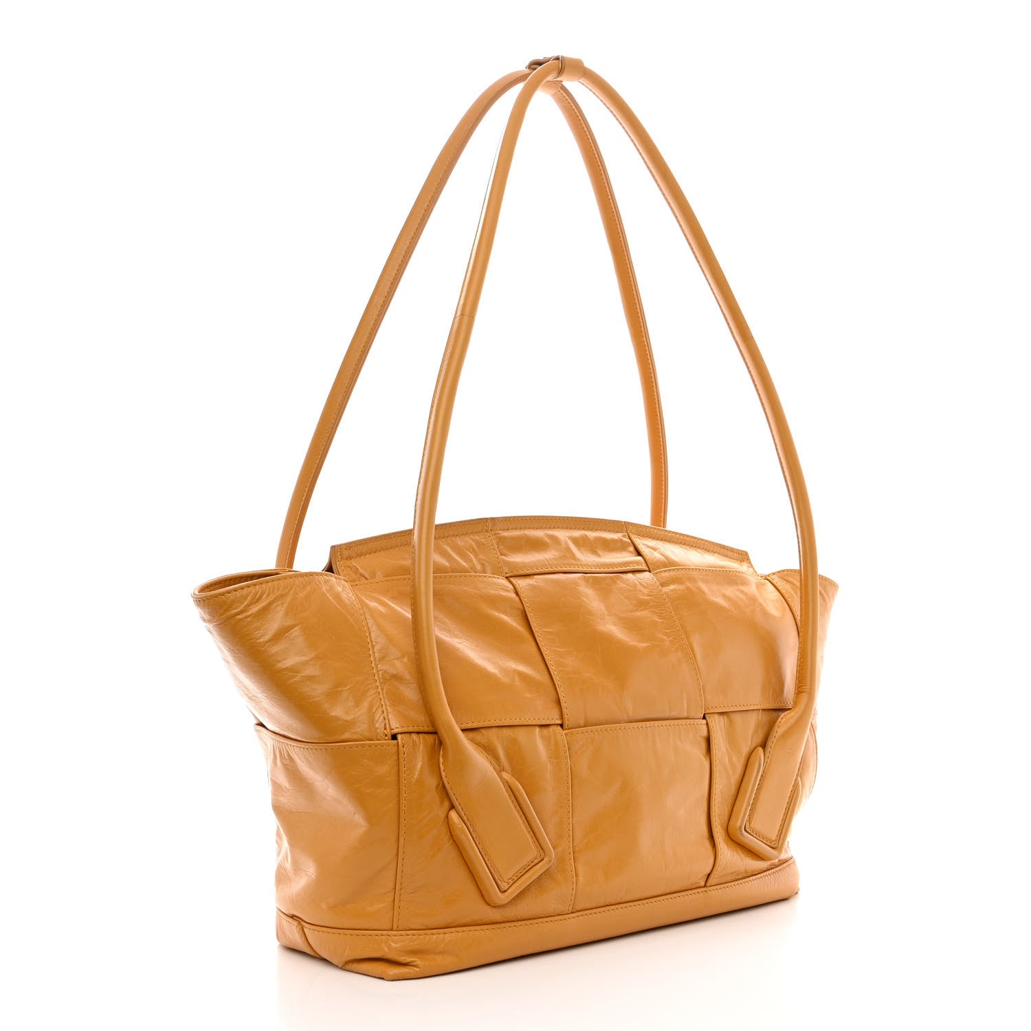 Bottega Veneta Paper Calfskin Maxi Intrecciato Medium Arco Slouch Yellow 3 of 16