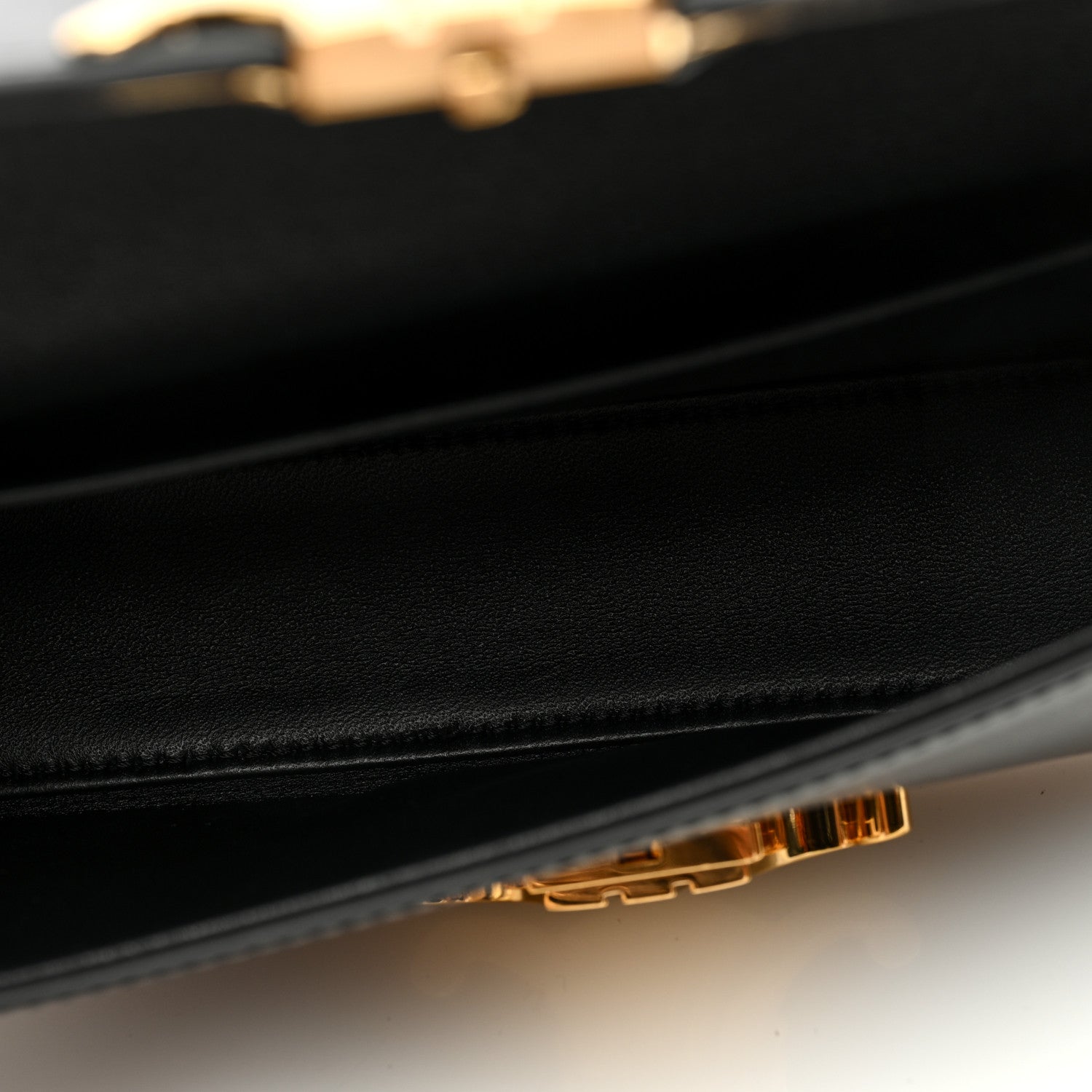 Celine Shiny Calfskin Triomphe Chain Shoulder Bag Black 5 of 9